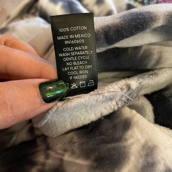 Savvi Kaylee Hoodie Sweatshirt Black & White Tie Dye XL EUC - Picture 4 of 4